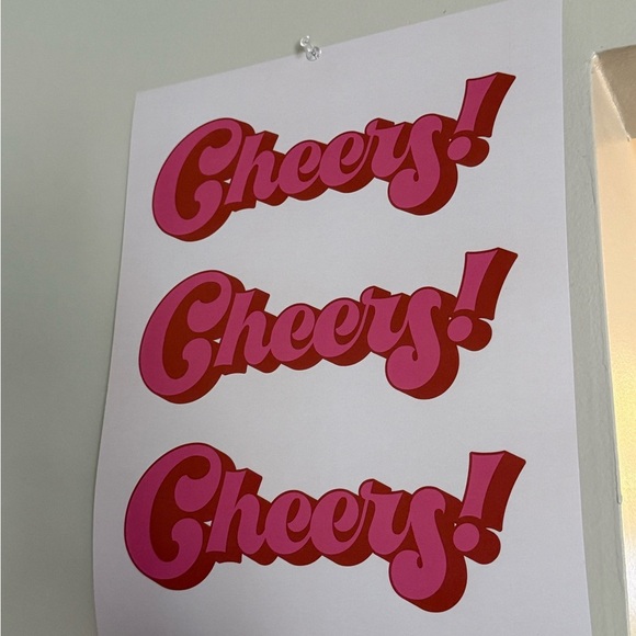 Pink and Red 'Cheers!' Wall Art - Picture 2 of 3